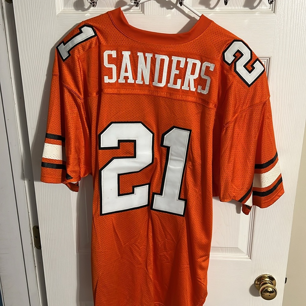 Gently loved authentic Barry Sanders #21 OKLAHOMA STATE jersey